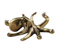 CHICAMPERA Golden Brass Octopus Ornament for Indoor Desktop Decor, Unique and Delicate Octopus Statue Not Easy to Knock, Home and Office Decoration
