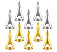 CHICAMPERA Hair Braiding and Haircutting Metal Parting Rings 10Pcs with Comfortable Fit and Creative Design Gold Silver Punk Nail Rings for Salon and Home Use
