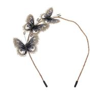 CHICAMPERA Hairband Made of Nylon and Iron Retro Brown Butterfly Headband and Multipurpose Hair Decor Costume Play Accessory Party Suitable for Weddings and Festivals