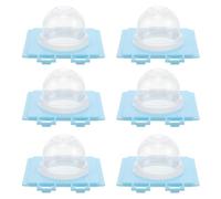 CHICAMPERA Hamster Cage Tunnel Connection Plates with Blue End Caps, 6Pcs External Pipe Interface Expansion Kit for Pet Cage Tunnel Joiner and Modular Bathroom Module