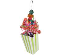 CHICAMPERA Hanging Parrot Chewing Plaything Wooden Ice Cream Snack Bucket