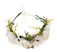 CHICAMPERA Headband Hair Lightweight for Wearing Fabric and Comfortable White Simulation Flower Wreath Accessory Props Suitable for Christmas Bridal Photo Cosplay