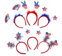 CHICAMPERA Headbands Assorted style Independence Day 6pcs Lightweight Hairbands Assorted Colour Mixed Style Party Accessories for Young Ladies for Independence Day Parties