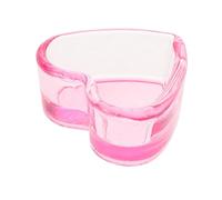 CHICAMPERA Heart-Shaped Pink Crystal Manicure Nail Brush Cup Glass Nail Dish Bowl for Acrylic Decorative Art Tool