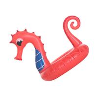 CHICAMPERA Inflatable Sea Horse Swimming Ring for Adults, Red Pvc Pool and Beach Float with Easy Inflate and Deflate Feature, Sturdy Floating Aid for Family and Friends