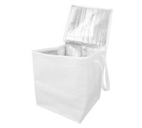 CHICAMPERA Insulated Grocery Tote Bag Large 350x350x400mm Thermal Food Carrier White Reusable Insulated Shopping Bag for Hot Food Transport Cake BBQ Picnic