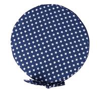 CHICAMPERA Kids Dining Chair Cushion Round Non-Slip Sponge Booster Pad Blue Star Pattern 32cm Diameter 8cm Thick Comfortable Heightening Cushion for Children’s Highchairs at Home