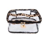 CHICAMPERA Large Capacity Leopard Printed Makeup Bag with Smooth Zipper, Waterproof PVC Cosmetic Organizer for Weekend Getaways and Toiletry Storage