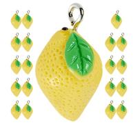 CHICAMPERA Lemon Charms with Fresh and Pretty Design 20pcs Yellow for Jewelry Making Resin Mini Plastic Pendants for Art Craft Projects and Necklace or Bracelet Making Supplies