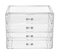 CHICAMPERA Makeup Storage Box Large with Four Drawer Type Design Acrylic Cosmetic Organizer with Enough Storage Room Make up Organizer and Display Makeup Case for Home Use