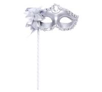 CHICAMPERA Masquerade Masks for Halloween 3pcs Party for Women Silver Crystal Handheld Plastic Half Face Masks Comfortable to Wear Venice Ball Party