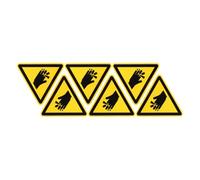 CHICAMPERA Mechanical Hazard Warning Decals 6Pcs Adhesive Safety Labels for Cutting Machinery Industrial Equipment Caution Signs