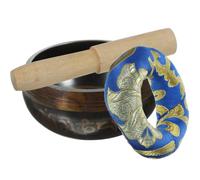 CHICAMPERA Meditation Singing Bowl Set with Wood Rod and Cotton Cushion Copper Buddhist Ode Bowl for Grounding and Relaxation for Traveling and Home Decoration Color
