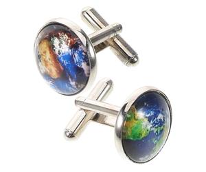 CHICAMPERA Men's World Map Cufflinks Metal Button Covers Showcasing Gentleman's Taste for Formal Business Occasions
