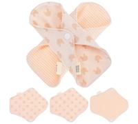 CHICAMPERA Menstrual Pads Reusable 5Pcs Washable Cotton Sanitary Towels Powerful Absorption for Women During Period and Postpartum Random Style