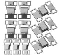 CHICAMPERA Metal Pant Hooks and Bar Closure 10 Sets Silver Fasteners