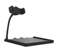 CHICAMPERA Microphone Stand Tray Clamp with Phone Holder Plastic Sound Card Rack for Live Streaming Stable Mic Storage Shelf Compatible with Various Mic Stands