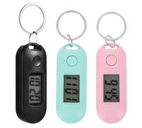 CHICAMPERA Mini Digital Keychain Watch Easy Clip-on Attachment with LED Luminous Display 3pcs Oval Plastic Portable Silent Clock for Outdoor and School Use and Students