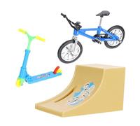 CHICAMPERA Mini Finger Bike with Aluminum Ramp Finger Scooter for Adults Stress Relief Table Decor and Coordination Trainer