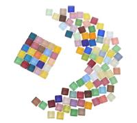 CHICAMPERA Mini Glass Mosaic Tiles 100g Crystal Flat Pieces for DIY Creations and Easy Application, for Coaster and Picture Crafts in Cafes and Art Classes Random Color