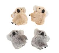CHICAMPERA Mini Plush Hair Claws 4Pcs Koala Cartoon Hair Clips for Side Bangs Gray and Brown