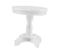 CHICAMPERA Mini Round Table Adornment DIY Wooden Dollhouse Furniture Stylish Micro Scene Decor for Miniature Homes Chic Accessory for Playhouses White