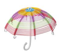 CHICAMPERA Miniature Umbrella Model with Silver Handle, Colorful Aluminium Wire Tiny Umbrella for Dollhouse Decor, Educational and Mini House Accessories Random Color Random Color