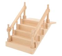 CHICAMPERA Miniature Wooden Staircase Model Unpainted Dollhouse Stairs Accessory for DIY Micro Landscape Decor Realistic Design for Playhouse and Living Room