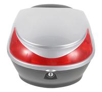 CHICAMPERA Motorcycle Top Box Silver Scooter Trunk Motorbike Storage Case Rear Carrier Lockable Suitable for Motorcycles and Scooters