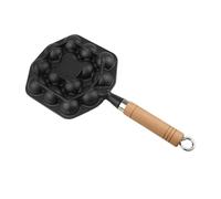 CHICAMPERA Multi-Purpose Cast Iron Frying Pan with 14-Hole Snail Mold, Non-Stick and Even Heating Cooking Pan for Kitchen Use and Outdoor Gas Stove