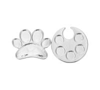 CHICAMPERA Nail Art Polish Holder 2Pcs Adjustable Mini Palette Ring Tray for Manicure and Gel Pigment Mixing Finger Fit for Nail Art DIY
