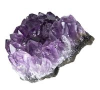 CHICAMPERA Natural Amethyst Crystal Cluster Calming Role Ornament for Desktop Adornment and Meditation, Irregular and Decoration Life, for Dining Room Or Office