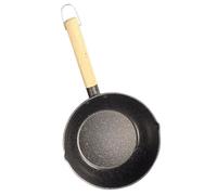 CHICAMPERA Non-Stick Iron Saucepan with Wood Handle for Making Soup on Gas Cooker, Easy to Clean Black Instant Noodle Pot and Multi-Function Cooking Pan