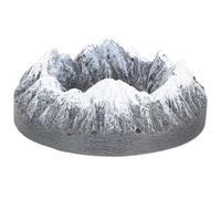 CHICAMPERA Nordic round Ashtray with Smooth Surface and Grooves, Cement Material Ash Holder for Indoor and Restaurant Use, Practical Vintage Style Desktop Ashtray