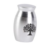 CHICAMPERA Pet Ash Urn Cinerary Container Stainless Steel Silver Animal Ash Jar Moisture-proof Sturdy Casket Suitable for Pet Memorial