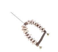 CHICAMPERA Pet Bird Supplies Parrot Chewing Cuttlefish Bone and Wooden Swing Rack for Cage Hanging Encourages Healthy Beak and Interactive Play