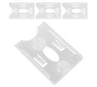 CHICAMPERA Plastic Id Badge Holder for Windshield 4 Pieces Suction Cup Card Holders 3.54 X 2.17 Inches Suitable for Car Parking Permits and Truck Organizers