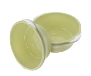 CHICAMPERA Plastic Wash Basins Convenient to Use and Move Kitchen 2pcs and Bathroom for Multi-purpose Green Medium Size Washbowls , Environmental Protection Home Basin