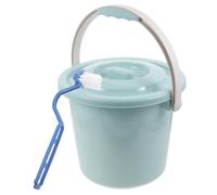 CHICAMPERA Portable 8l Chamber Pot with Lid for Adults, Blue Plastic Bedpan Urinal for Elderly Disabled Use, Includes Brush and Handle - Suitable for Bedroom and Travel Random Color