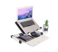 CHICAMPERA Portable Adjustable Aluminum Laptop Stand Table Ergonomic Vented Design for Tablets Laptops Height Adjustable Sturdy Compatible with All Devices Black