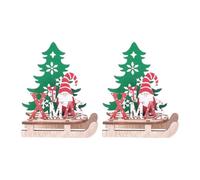 CHICAMPERA Puzzle Creative Wooden Sleigh 2pcs Christmas Ornaments Model Easy to Assemble Decor for DIY Wooden Jigsaw Set to Practical Ability and Festive Cheer Desktop Room Walls