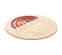 CHICAMPERA Rainbow Milestone Cards for Babies 12-Month Wooden Announcement Signs Colorful Monthly Milestone Discs for Newborns for Baby Photo Props and Nursery Decor