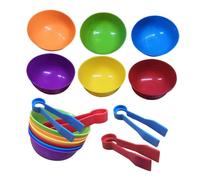 CHICAMPERA Rainbow Sorting Bowls Set for Boys and Girls 2 Sets Color-Coded Counting Bowls Tweezers Educational Math Learning Toy for Early Years for Sorting Activities and Games