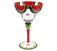 CHICAMPERA Red 270ml Curved Goblet Wine Glass Cocktail Glasses with Unique Tropical Design and High Transparency, Nonfading Decoration, for Summer Party and Home Bar Drinkware