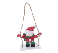 CHICAMPERA Resin Snowman Christmas Tree Ornament with Playful Swing Design Lightweight Festive Hanging Doll for Xmas Tree Resin Decoration for Desks Shelves and Windowsills