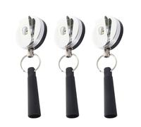 CHICAMPERA Retractable Pen Keychain for Small Hanging Items, Suitable for Bags 3pcs with Steel Wire Buckle and Silicone Universal Buckle, Elasticated Key Ring and Trouser Pockets