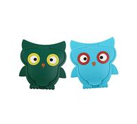 CHICAMPERA Reusable Cartoon Owl Wet Wipe Lid Covers for Babies, Portable Tissue Caps with Dustproof Seal, Blue and Green 2pcs for Newborns and Travel Use