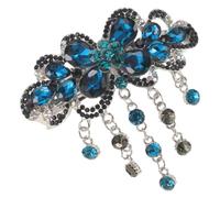 CHICAMPERA Rhinestone Flower Hair Clip Spring Barrette Alloy Hair Embellishment Glossy Finish Nice Workmanship Keeps Bangs off Face Wedding Party