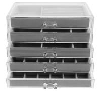 CHICAMPERA Rock Display Cabinet Acrylic Collection Box for Crystal Storage Multi Grid Organizer for Workshop Storage and Display