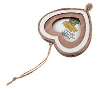 CHICAMPERA Rustic Wooden Heart Shaped Picture Frame with Blank Surface for Decorating, Easy to Display Peach Heart Frame, for Christmas Trees and Classroom Projects